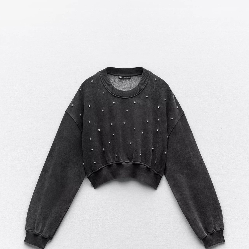 Women's Washed Jewel Crop Sweatshirt